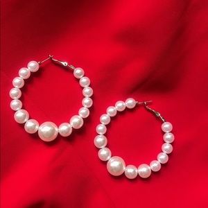 🆕 Pearl Hoop Earrings